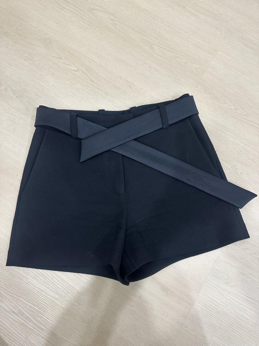 Maje Black High-Rise Belted Women's Dressy Shorts Size 40
